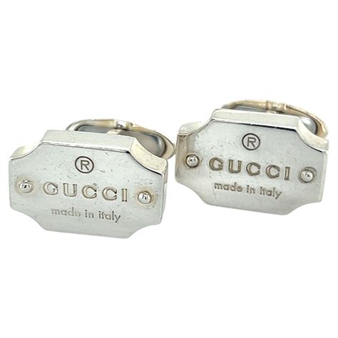 silver gucci tie bars for men|authentic gucci cufflinks.